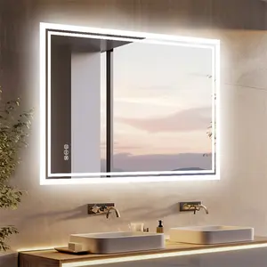 Backlit LED Bathroom Vanity Mirror Anti-Fog 80cm H x 60cm W