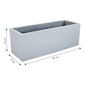 Verve Light grey Light grey Rectangular Planter (H)22cm (W)22cm