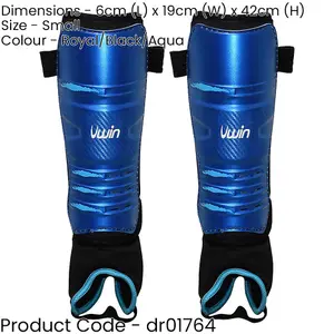 S Hockey Shinguards & Ankle Protectors - BLUE/BLACK - High Impact Lightweight