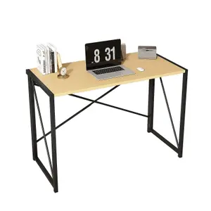 Mcc Direct No Assembly Folding Computer Desk 100cm Natural- Miami