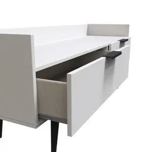 Hong Kong Ready assembled Matt grey Media unit with 2 drawers, (H)128cm x (W)51.5cm x (D)39.5cm