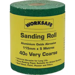 Aluminium Abrasive Production Sanding Roll - 115mm x 5m - Extra Coarse 40 Grit