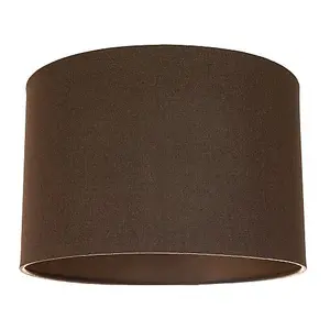 Contemporary and Sleek Brown Textured Linen Fabric Drum Lamp Shade 60w Maximum