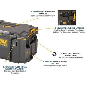 DeWalt Toughsystem Hrbrid Stackable Customizable Organiser DXL Dolly 2.0 Cases