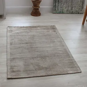 Smoke Plain Modern Handmade Easy to Clean Rug for Living Room and Bedroom-200cm X 300cm