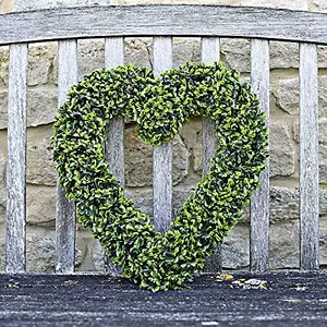 Large Artificial Heart Shape Topiary Wreath Luxury Boxwood Home Decor