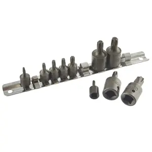 Torx / Star Male Bit Sockets T10 - T55 1/4in and 3/8in Drive 11pc