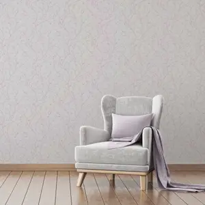 Fine Decor Laurel Mauve Floral Smooth Wallpaper Sample