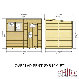 Shire 8x6 Overlap Pent Shed with Window