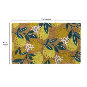 Eco-Friendly Latex Backed Coir Door Mat, Lemons