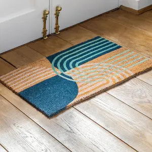 Navy Arch Coir Doormat 400X700mm