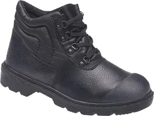 Himalayan S1P Black Steel Toe Safety Work Boots with Scuff Cap