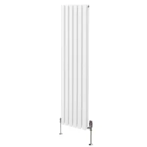 Oval Column Radiator & Valves - 1600mm x 360mm - White