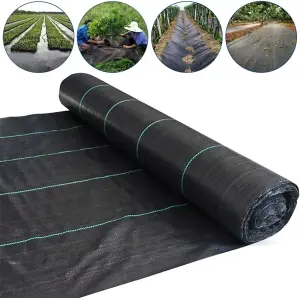 4 x 10 m / 13.1 x 32.8 ft Weed Control Membrane, Weed Control Woven Fabric, Ground Cover Sheet, 100 GSM, UV Stabilised