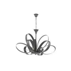 Luminosa Serena Designer 9 Light Pendant Ceiling Light, Grey