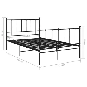 Berkfield Bed Frame Black Metal 120x200 cm