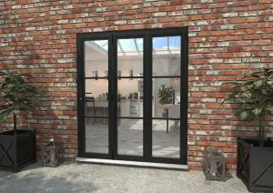 Green & Taylor Heritage Black Aluminium External Bi-folding Doors - 3 Right - 1790 x 2090mm (WxH)