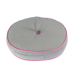 Homescapes Grey and Pink Round Floor Cushion