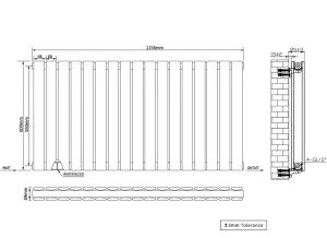 Right Radiators 600x1156 mm Horizontal Double Flat Panel Designer Radiator White