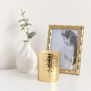 Melody Maison Hammered Gold Filled Candle Pot - 10cm