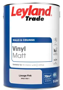 Leyland Trade Vinyl Matt Walls & Ceilings Emulsion Paint Limoge Pink (PPG1190-1) 5L