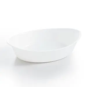 URBNLIVING 21cm Width White Opal Glass Oval Serving Dish