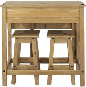 Bennett 2 - Person Drop Leaf Pine Solid Wood Dining Set Fernleaf