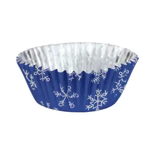 PME Snowflake Foil Muffin and Cupcake Cases (Pack of 30) Blue/White (One Size)