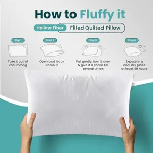 Goose Feather & Down Pillows, Extra Filled Hotel Quality (Pack of 4)