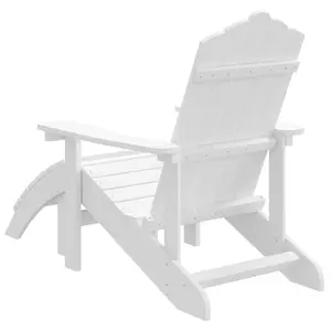 Berkfield Garden Adirondack Chair with Footstool HDPE White