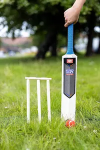 7 Piece Junior Cricket Set - including Wooden cricket Bat, cricket Stumps & Soft Ball in Carry Bag