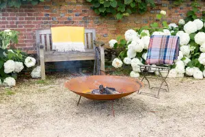 Primrose Corten Steel Fire Pit & Water Bowl 100cm Diameter