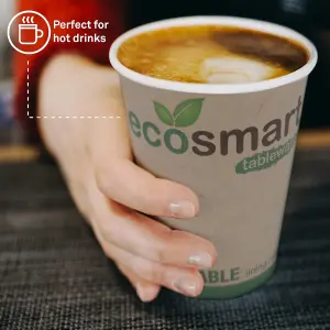 100-Pack 8oz Biodegradable Paper Coffee Cups - Compostable Disposable Cups for Coffee, Tea, Hot Chocolate, Ideal for Office & Café