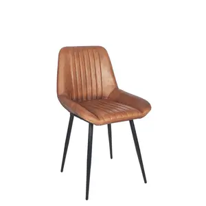 Mariners Genuine Leather Upholstered Dining Chair Brown