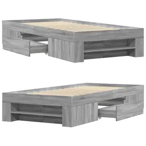 Berkfield Bed Frame without Mattress Grey Sonoma 90x200 cm Engineered Wood