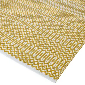 Gold Outdoor Rug, Geometric Stain-Resistant Rug For Patio Decks Garden Balcony, 2mm Modern Outdoor Rug-120cm X 170cm