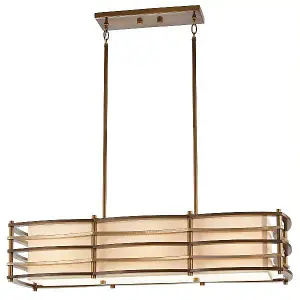 Luminosa Moxie 3 Light Pendant Bar Island Chandelier Light Bronze, Beige, E27