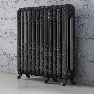 Arroll Daisy Cast iron Pewter 12 Column Radiator, (W)814mm x (H)794mm