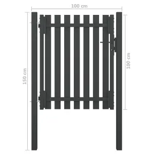 Berkfield Garden Fence Gate Steel 1x1.5 m Anthracite