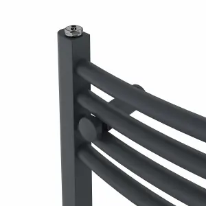 Rinse Modern Bathroom Heated Towel Rail Ladder Radiator 1000x400mm Curved for Bathroom Kitchen Anthracite