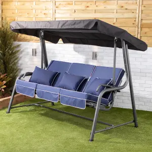 Alfresia Turin Reclining Swing Seat with Navy Blue Luxury Cushions