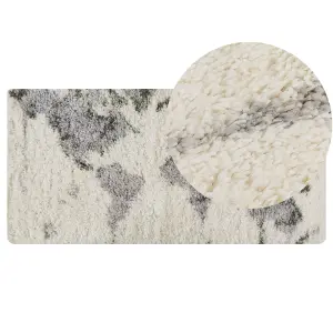 Shaggy Area Rug 80 x 150 cm White and Grey SEVAN