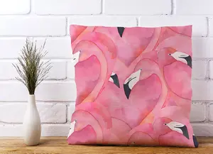 Watercolour Flamingo Hearts Cushions 45cm x 45cm