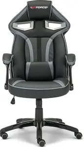 Grey Leather Gtforce Roadster 1 Gaming Chair With Adjustable Lumbar Support | Furniture Online