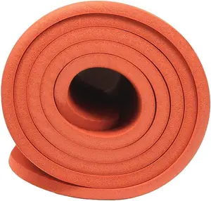 UBUNG Yoga Mat Non Slip with Carry Strap 10mm Thick Exercise Mat for Home Workouts Pilates Yoga Orange