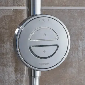 Aqualisa Smart Link Exposed valve HP/Combi Ceiling fed Smart Digital 4-spray pattern Shower with Adjustable shower head