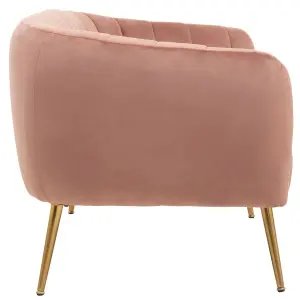 Interiors by Premier Larissa Two Seat Pink Velvet Sofa