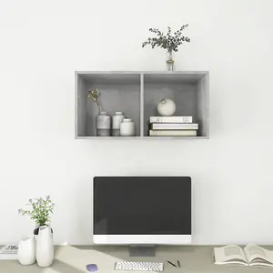 Berkfield Wall-mounted TV Cabinet Concrete Grey 37x37x72 cm Engineered Wood