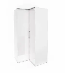 Optima 16 Corner Wardrobe in Sleek White - Spacious & Stylish, H2170mm W1090mm D630mm