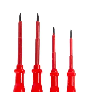 Blackspur - Carbon Steel Insulated Screwdriver Set - 4pc - Red